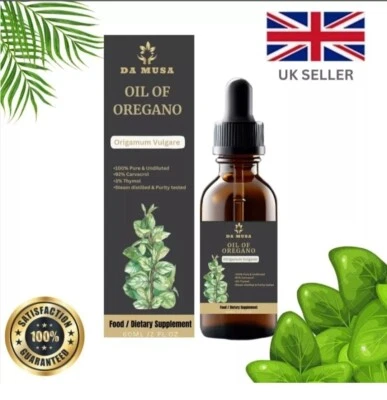 100% PURE NATURAL DA MUSA WILD OREGANO OIL - UNDILUTED - CARVACROL 92%- 60ML
