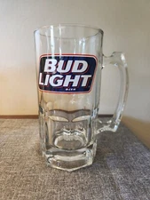 Bud Light Oversized Beer Stein Mug Glass 8" 32oz Anheuser-Busch 1997