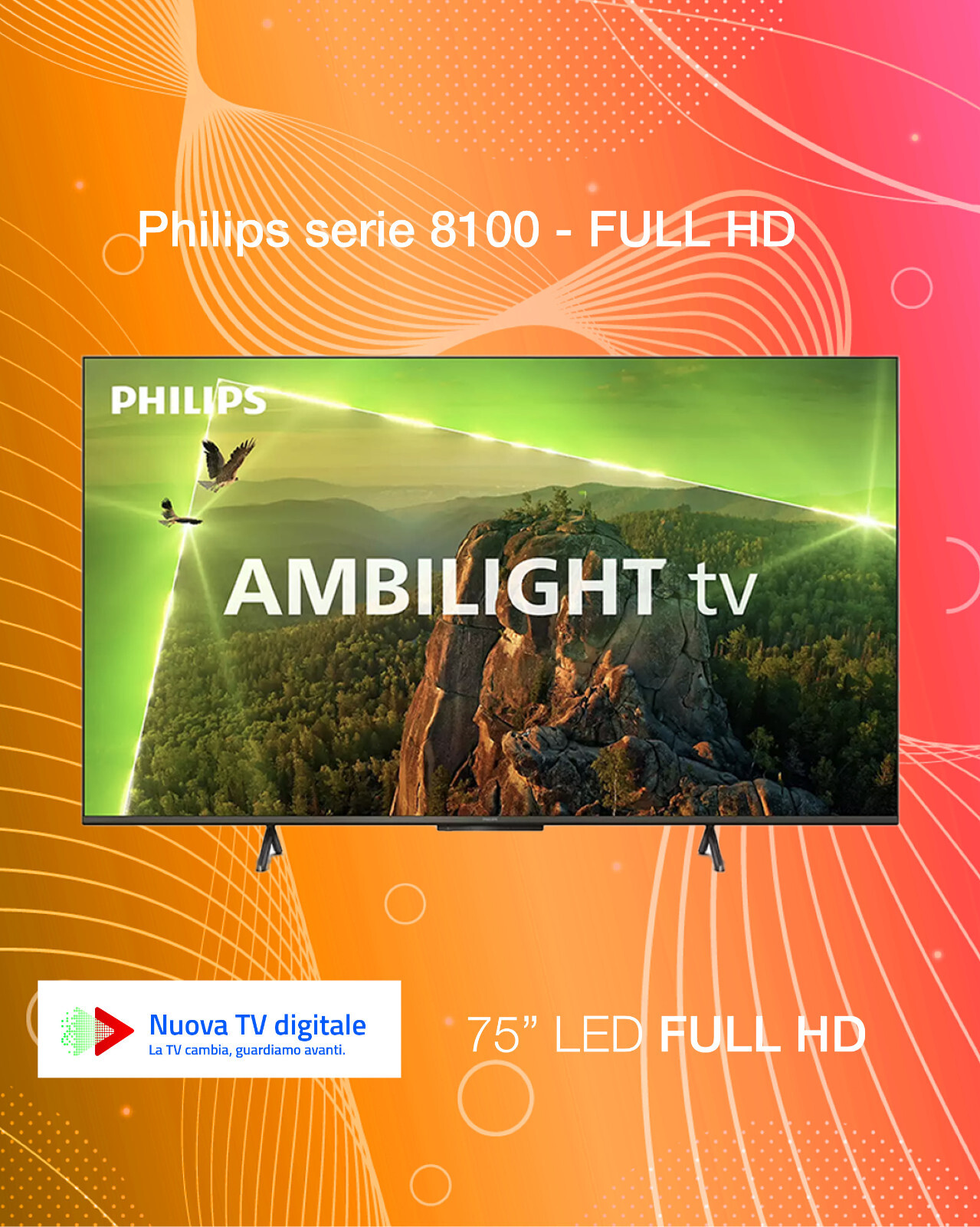 TV 75'' PHILIPS LED 4K ULTRA HD SMART AMBILIGHT 75PUS8118/12