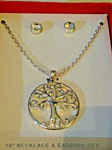 18in. Silver Necklace & Earring Holiday Set - Picture 2 of 2