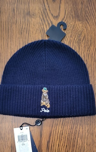 Polo Ralph Lauren Men’s Navy Beanie Golden Retriever Dog, Wool Blend 433, hat - Picture 4 of 4
