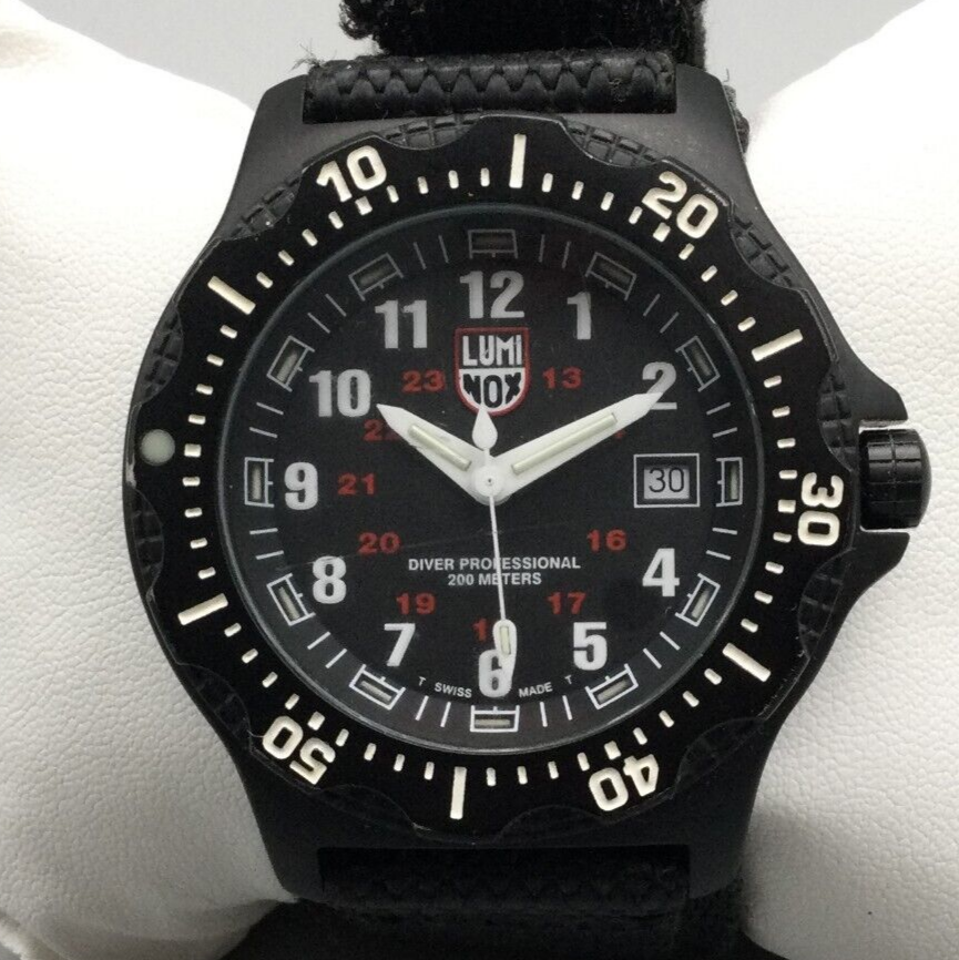 Luminox Black Ops Watch Men 42mm Black Swiss 8400 Series Date 200M 