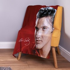 Elvis Presley Red Print Soft Fleece Throw Blanket