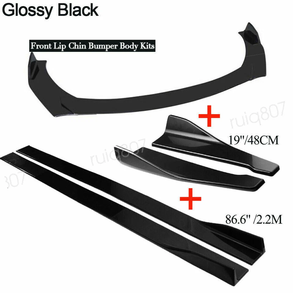 Car Front Bumper Lip Splitter+Side Skirts+Rear Lips For Nissan Maxima 2000-2020 Foto 3 de 4