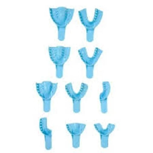 IMPRESSION TRAYS PERFORATED QUADRANT BLUE UR/LL 12/BOX #8 DENTAL
