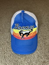 Ford Bronco Mesh SnapBack Trucker Cap Hat White/Blue