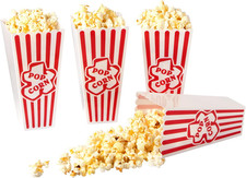 Plastic Popcorn Containers Red White Striped Retro Style Reusable Popcorn Boxe