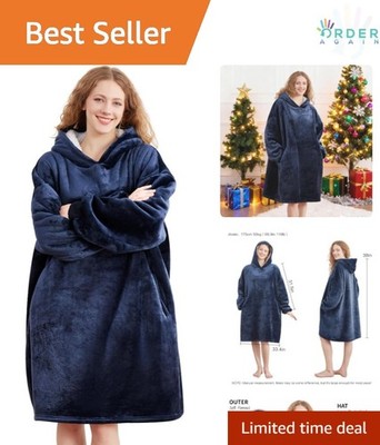 Wearable Blanket Hoodie Adults Teens Sherpa Oversized Warm Cozy Gift
