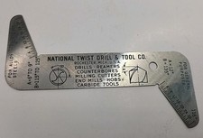 National Twist Drill & Tool Co. Multi Point Drill Gauge Tools Machinist Michigan