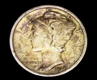 1924-P MERCURY DIME.  VF+ Details; Purple Toning