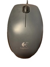 Logitech M100 Wired USB Mouse, 3-Buttons, Ambidextrous PC Mac Laptop - Charcoal