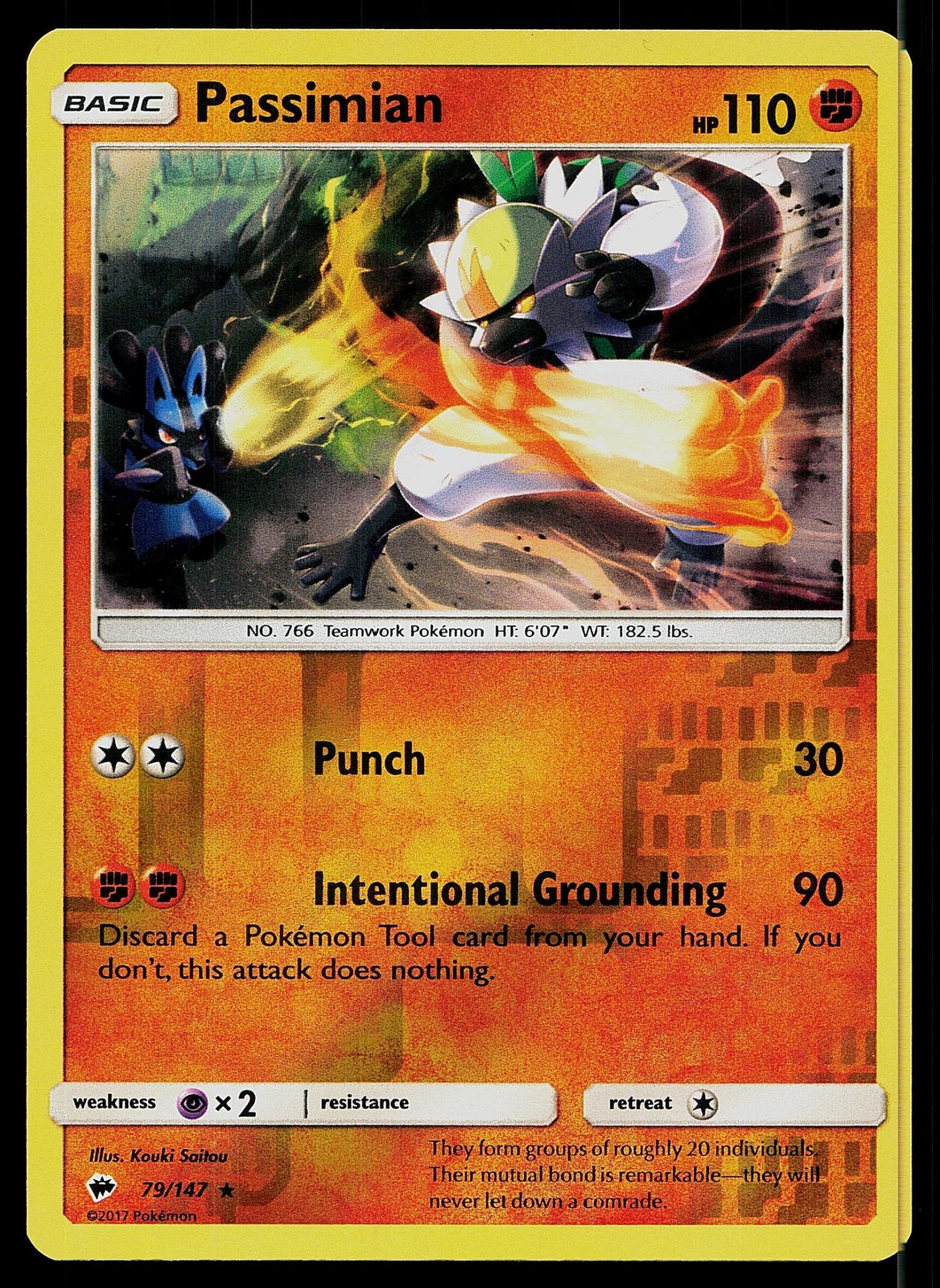Pokemon Card Burning Shadows Passimian 79/147 Rare Reverse Holo