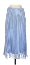 WD NY Pleated Light Blue Maxi Skirt   Size Large   Pull-On Elastic Waist