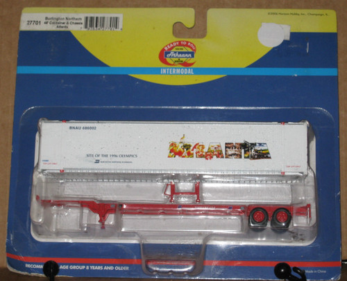 Contenedor y chasis Athearn HO #27701, 48',, Burlington Northern (Atlanta) | Zustand: New