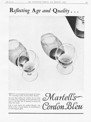 MARTELL'S Cordon Bleu Brandy - Vintage Advertisement 1931
