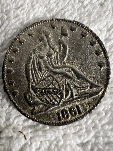 1861 Silver Seated Liberty Half Dollar, Civil War Date🇺🇸