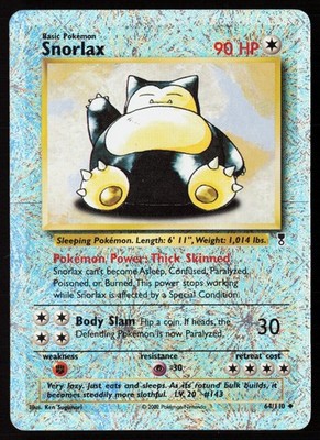 2002 Pokemon Legendary Collection Reverse Holo Foil Snorlax 64/110