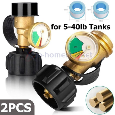 #ad #ad Propane Tank Gauge Brass Adapter w Gas Pressure Level Meter Indicator for BBQ RV $19.99