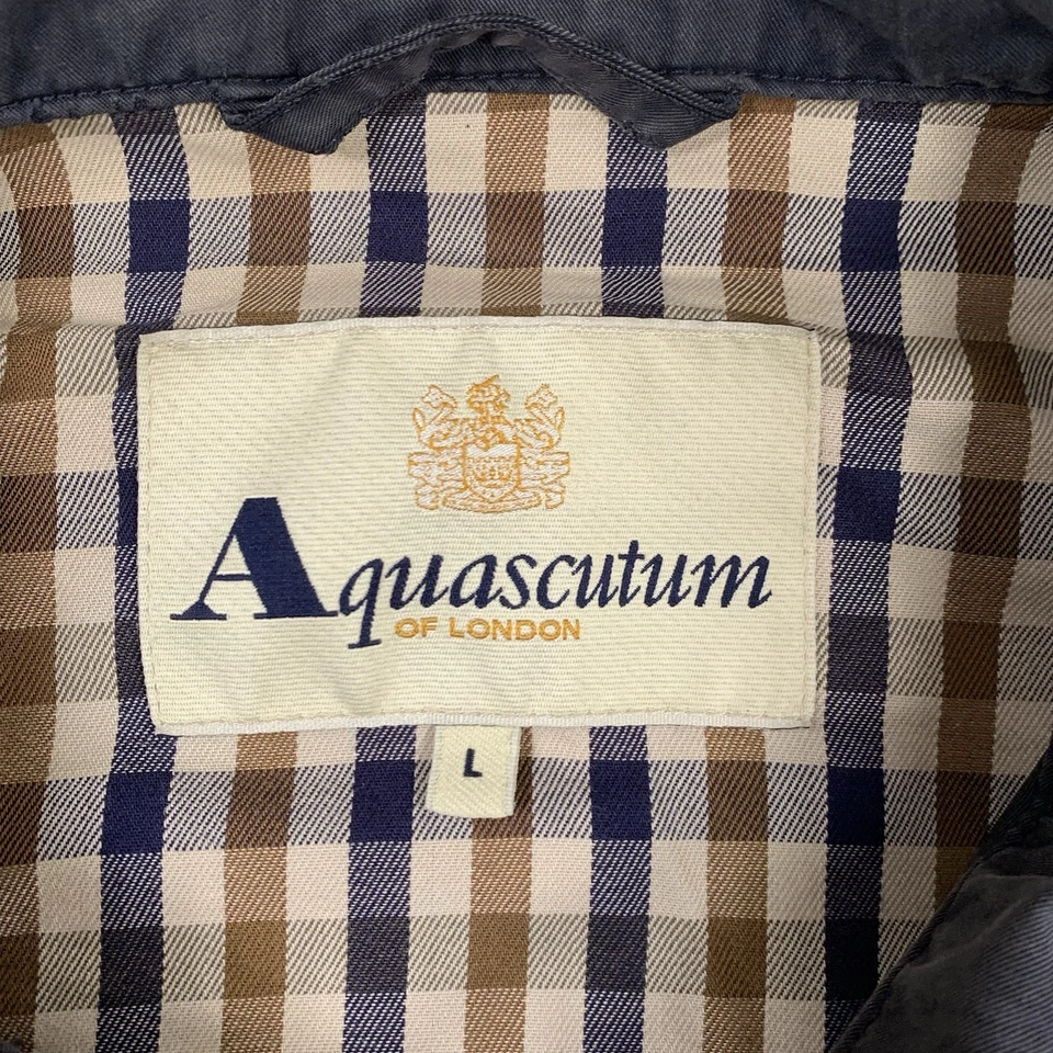 Chaqueta Aquascutum Para Hombre L Azul Utilidad Terraza Casa Cuadros M65 Cierre Militar Foto 3 de 4