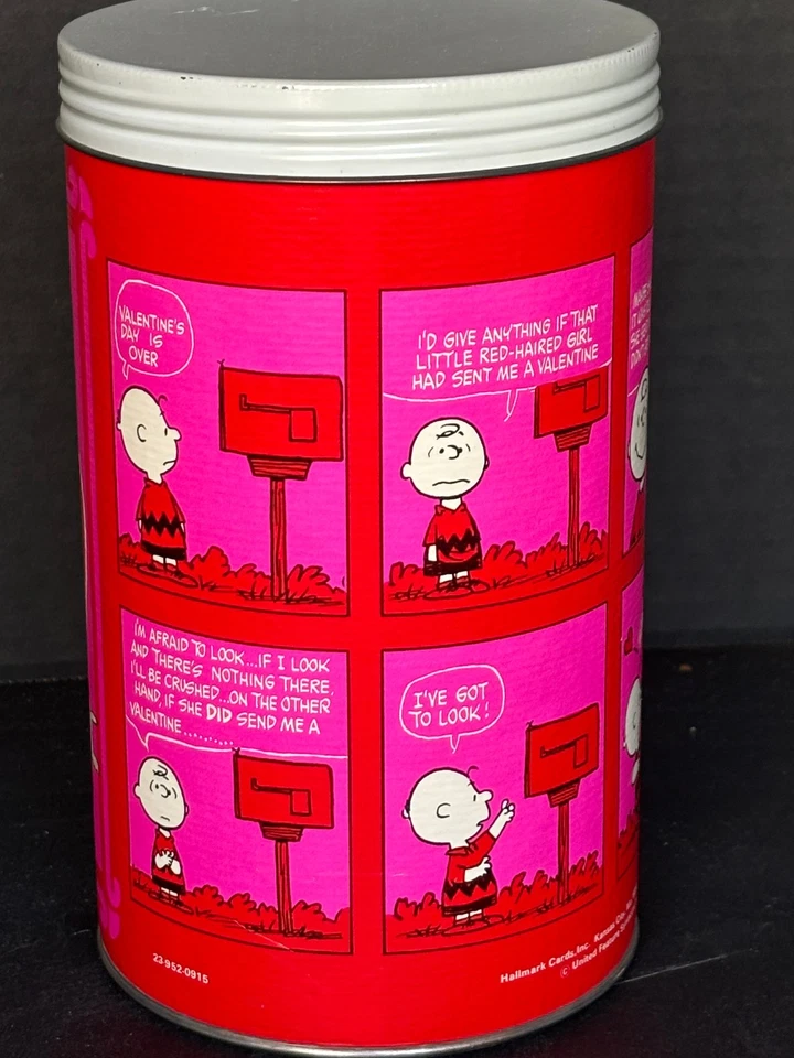 Tarjeta de colección 1960 Día de San Valentín Snoopy Peanuts Charlie Brown Lucy lata sin tarjetas Foto 4 de 4