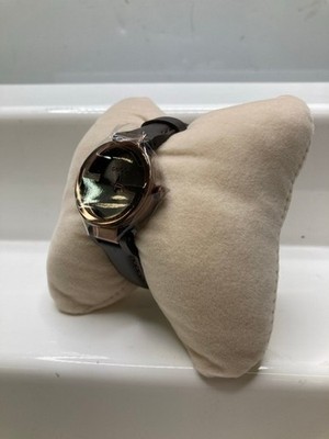 ORIGINAL GUCCI DAMENUHR INEINANDERGREIFENDES BRAUNES ZIFFERBLATT