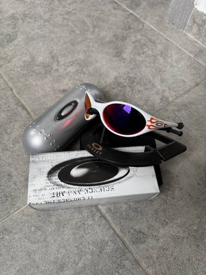 Oakley Eye Jacket Flame Red Blue Grey Sunglasses Sport Casual