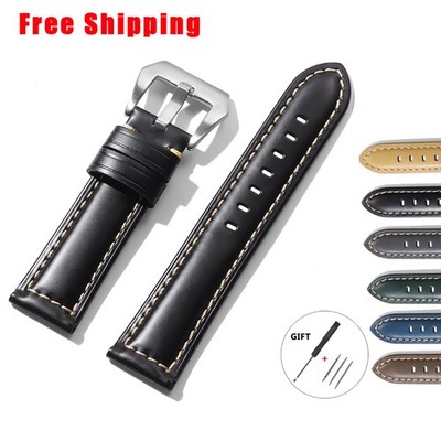 Premium Leather Watch Band for Panerai Men Watch Strap 20mm 22mm 24mm 26mm