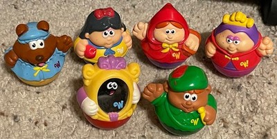 Hasbro 6 Weeble Wobbles Red Riding Hood Wolf Snow White Queen Mirror Woodsman