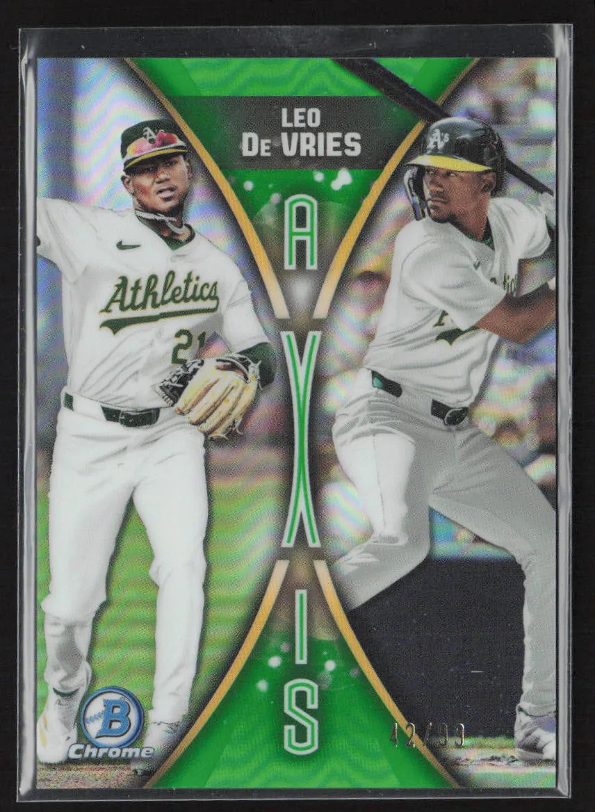 2025 Bowman Chrome Axis Leo De Vries #A-19 Green Refractor 42/99