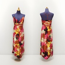 Sue Wong Nocturne Silk Maxi Dress Size 6 Lined Evening Cocktail Pleated Halter