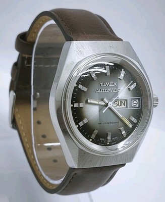 Vintage 1979 Timex Viscount Automatic Day Date 38mm Herren Herren Armbanduhr Ref 37169