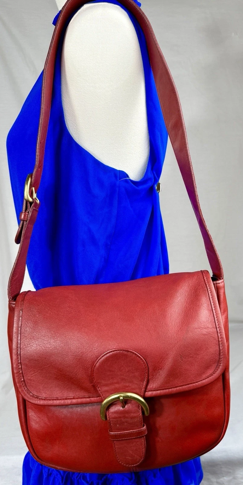 ???BORSA A TRACOLLA VINTAGE RARA COACH RED LEGACY BEDFORD SELLA POSTA PATTA LTR 4164