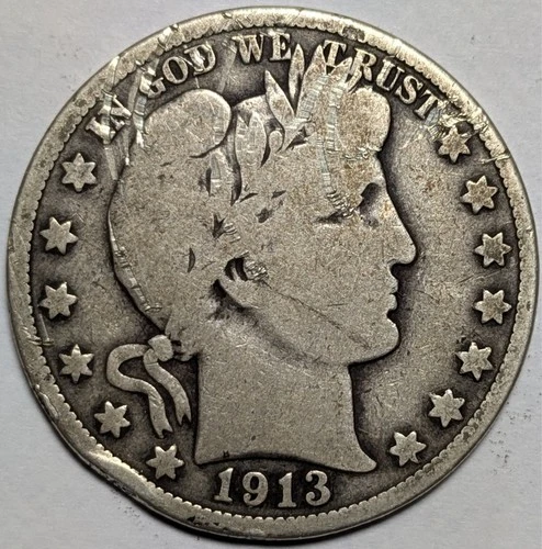1913 barber half dollar 50c - combined shipping available