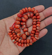 100%Natural Italian Red Coral Beads Mediterranean Sea Coral Loose Beads Gemstone