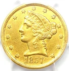 1857-C Liberty Gold Half Eagle $5 - PCGS AU Details - Rare Charlotte Gold Coin!