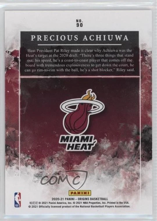2020-21 Panini Origins FOTL Purple /21 Precious Achiuwa #90 Rookie RC - Image 2 of 2