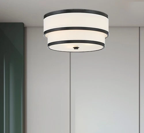 Minka Lavery 2444 Cascade 3 Light 15"W Flush Mount Drum Ceiling - Coal - Picture 5 of 8