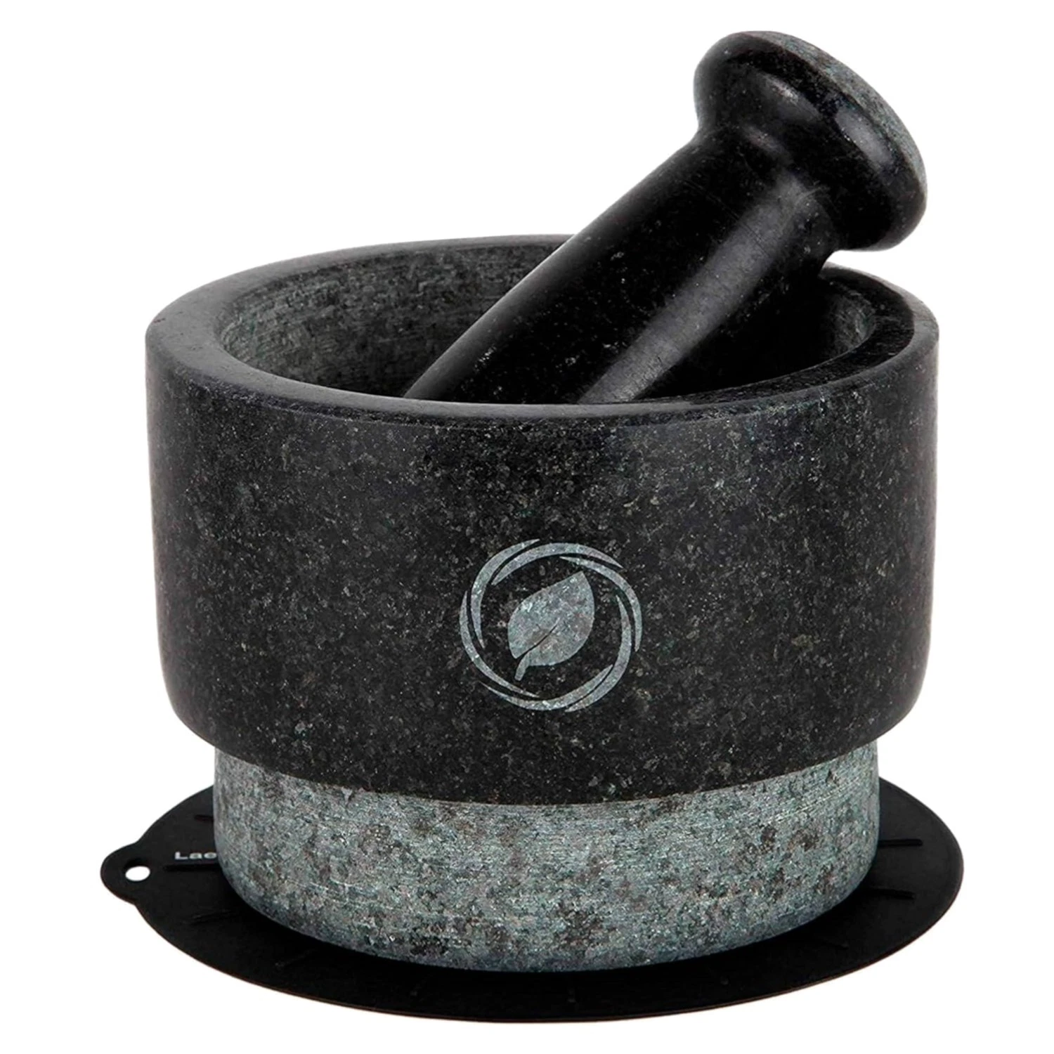Versatile Stone Mortar and Pestle Set - Large Black Granite Grinder for Spices