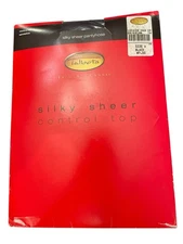 NEW Women's Talbots Silky Sheer Pantyhose Control Top Size A Black Sandaltoe