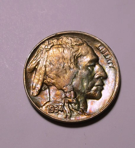 1934 D Buffalo Nickel ----   Gem BU ---- Toned Lot#304