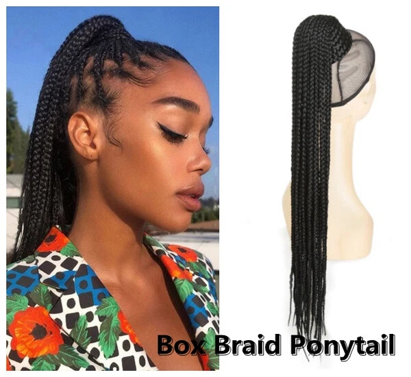 1 pc Box Braids Ponytail Hairpiece Drawstring Clip in Hair Extensions for Women - Image 2 of 4