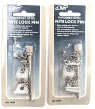 NOS! 2 Packs of Nite Lock Pins for Sliding or Swinging Doors & Windows