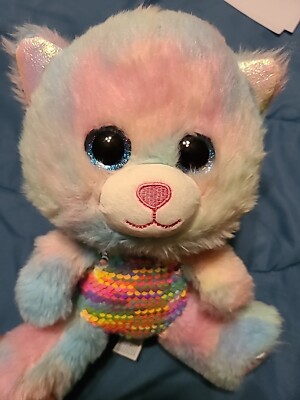 Sequin Plush Tie Dye Bear Plush. Super Soft 