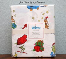 NEW Pottery Barn Kids Dr. Seuss GRINCH AND MAX Cotton Twin Duvet Cover Christmas
