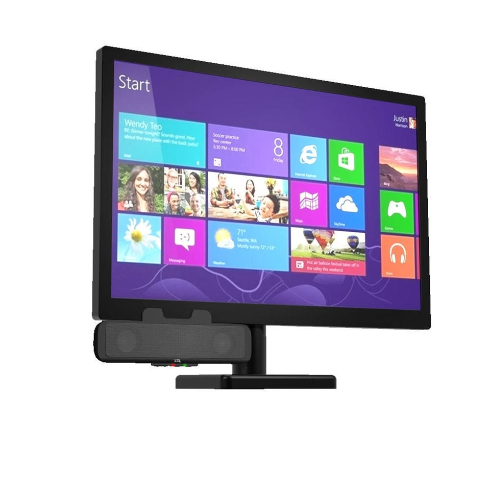 NUEVO Barra de Altavoz Estéreo USB Cyber Acoustics (CA-2890) - Se sujeta fácilmente al Monitor Foto 3 de 4