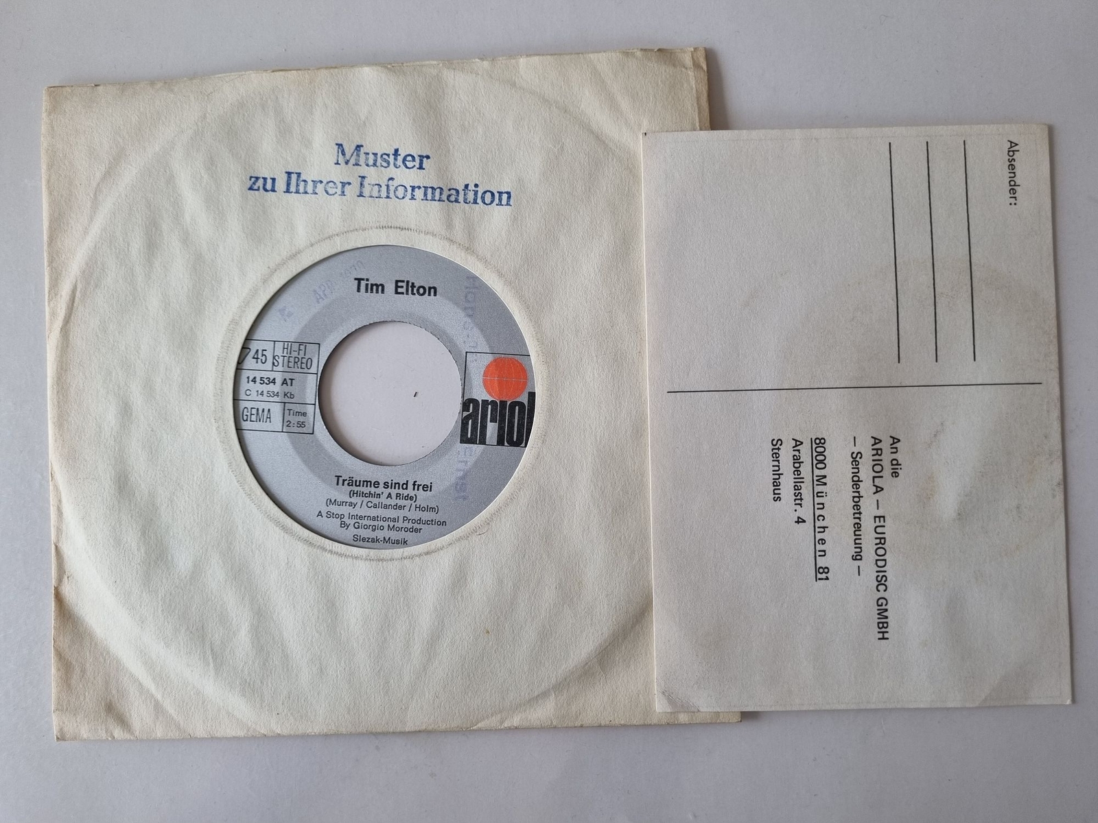 Tim Elton - Ein Dorn in meinem Herz 7'' Vinyl Germany/ CV Vanity Fare