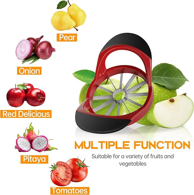 12-Blade Apple Slicer Stainless Steel Ultra-Sharp Apple Corer New