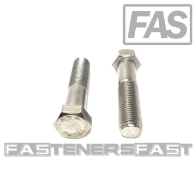 FAS (5) 7/16-20x2 Stainless Steel Hex Cap Screws Hex Bolts (UNF) FINE THREAD