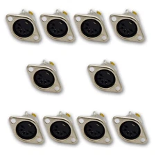 10,5-Pin DIN Female Connector MIDI Cable with Panel Mount for Audio Connections