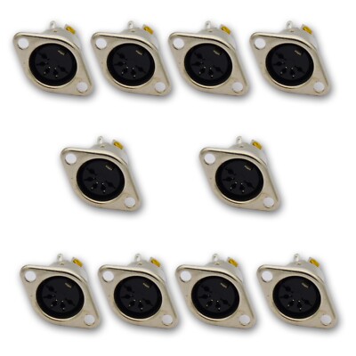 10,5-Pin DIN Female Connector MIDI Cable with Panel Mount for Audio Connections